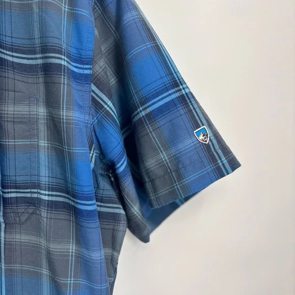 KUHL Styk Short sleeve plaid shirt collared mens XL gorpcore hiking outdoor - Picture 4 of 9
